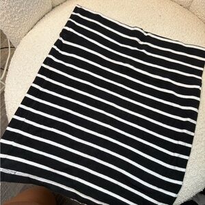 Black and White Striped Pencil Women's Skirt